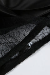 Lace Appliqué Asymmetrical Maxi Skirt