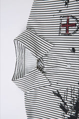 Layered Gothic Stripe Graphic Long Sleeve Shirt