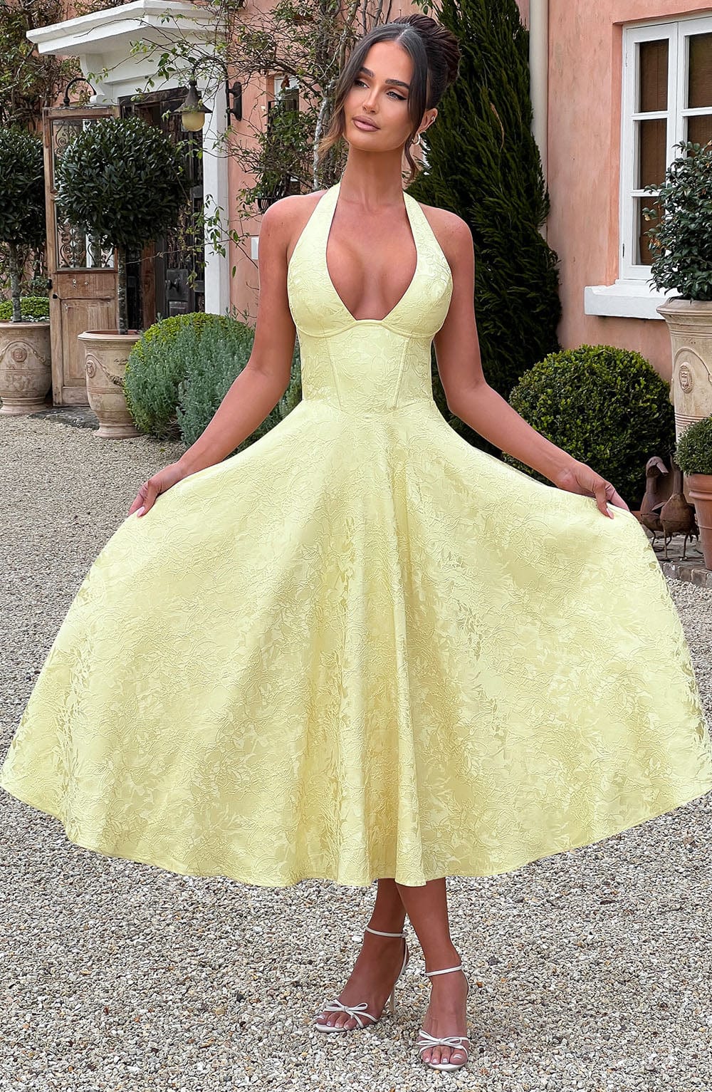 Halter Sleeveless Midi Dress