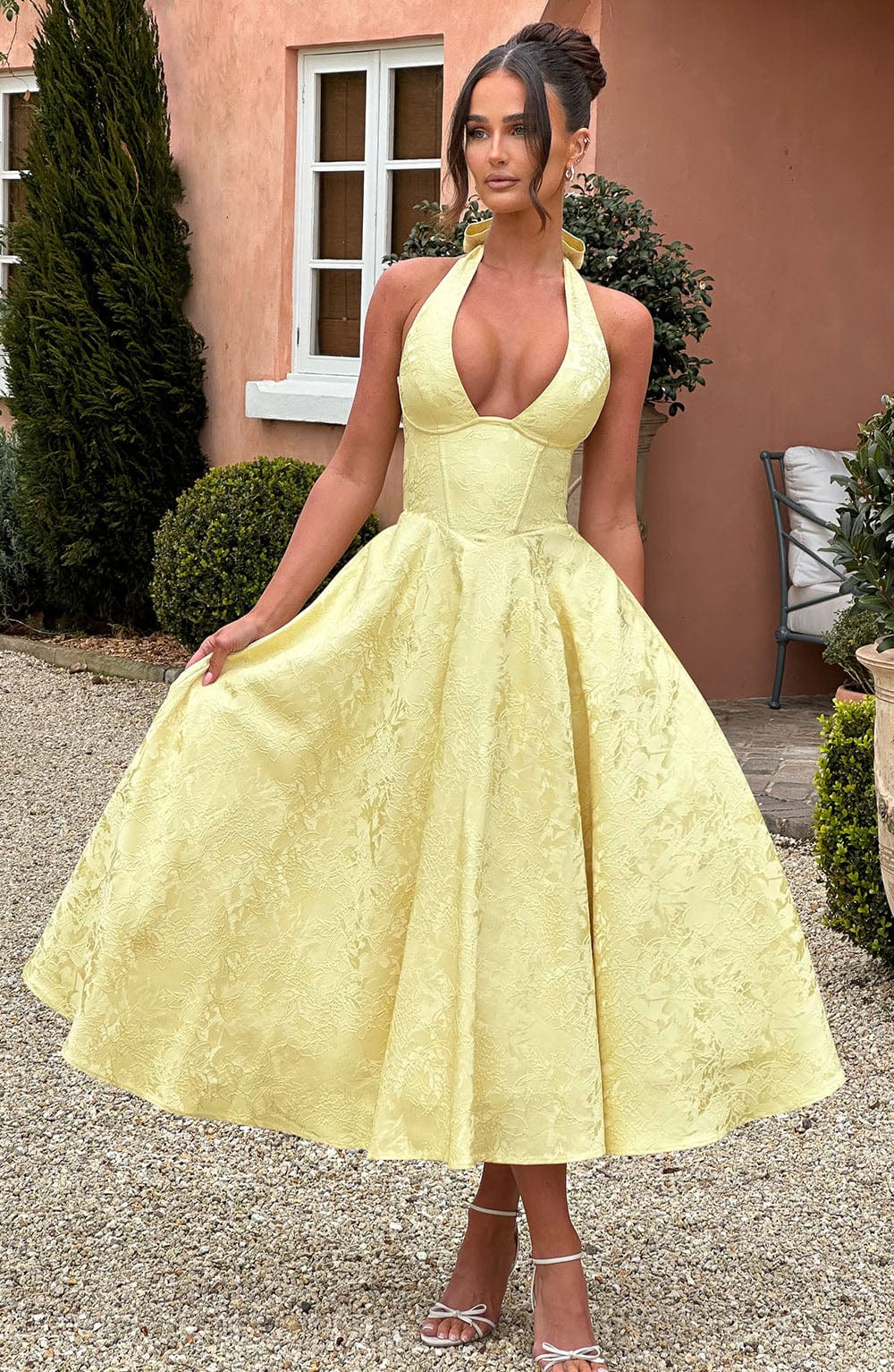 Halter Sleeveless Midi Dress