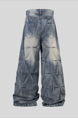 Origami Pleat Wide Leg Jeans