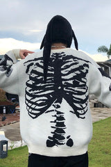 Skeleton Ribcage Jacquard Oversized Sweater