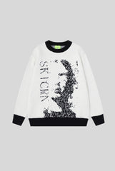 Statue Graphic Colorblock Relaxed Sweater