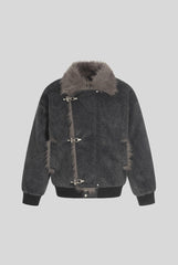 Fur Collar Metal Toggle Washed Coat