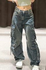 Y2K Streetwear Utility Jeans