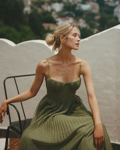 Bustier Sleeveless Midi Dress