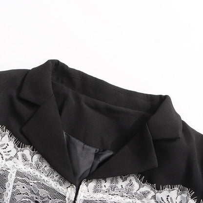 Lace Corset Blazer in Black