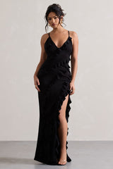 Vneck Ruffled Maxi Dress