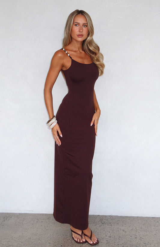 Trusting You Maxi Dress Dark Chocolate