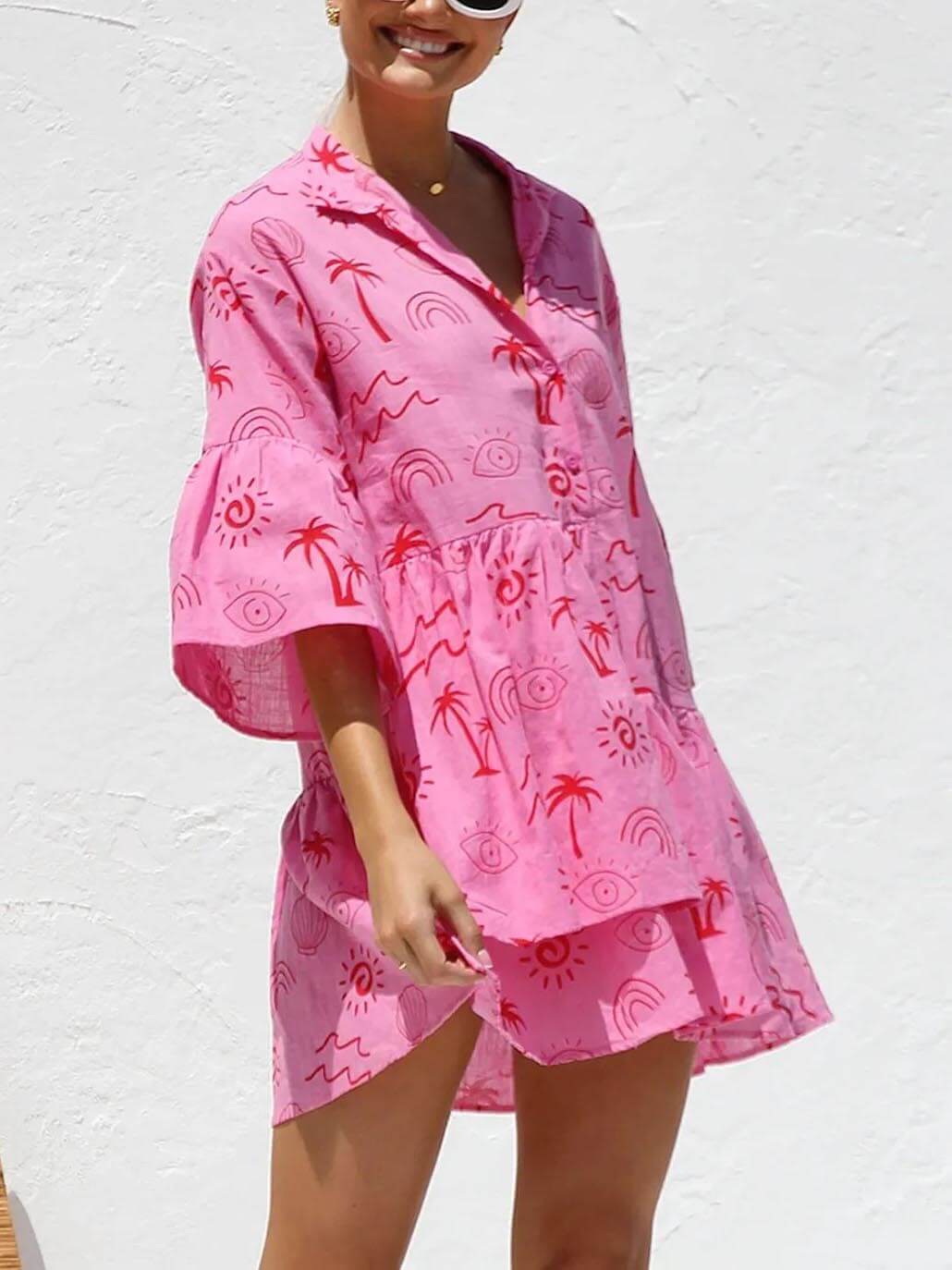 Ethnic Style Loose Charming Shirt Short Dress