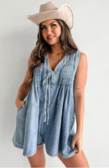 VANELLOPE - GO-TO ONE PIECE DENIM ROMPER