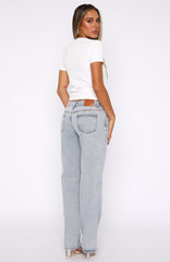 Zara Low Rise Straight Leg Jeans Light Blue