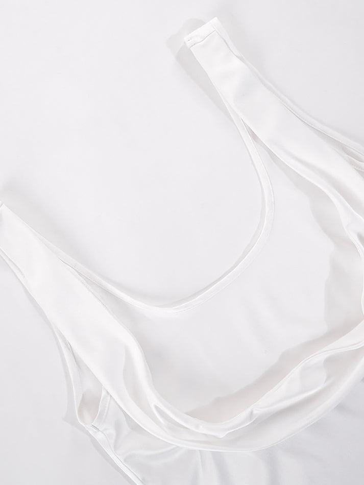 Satin Draped Lace Bralette Top Tops&Tees