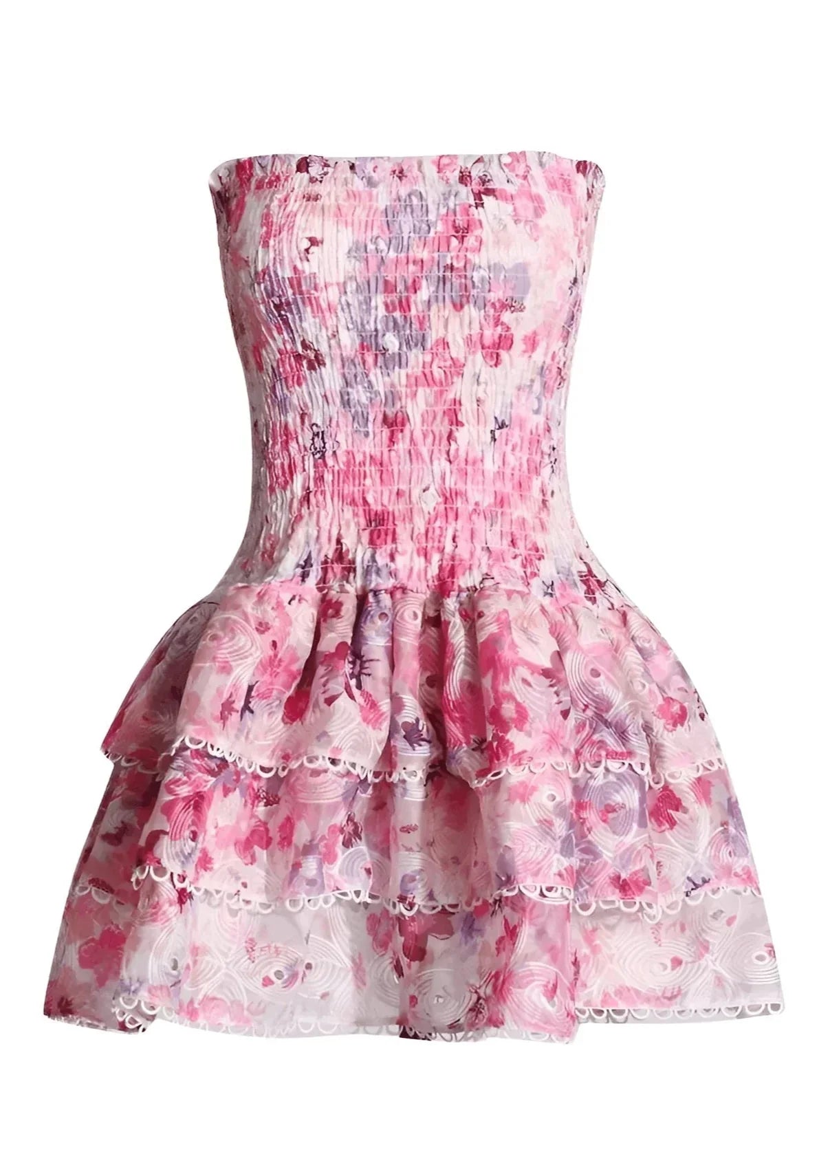 Strapless Floral Dress