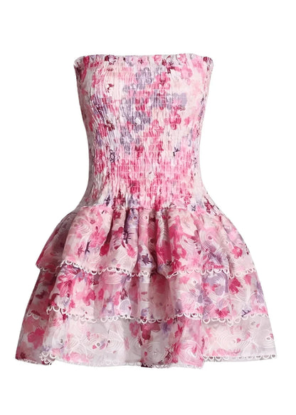 Strapless Floral Dress