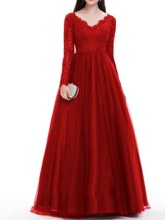 Lace Long Sleeve Party Dress