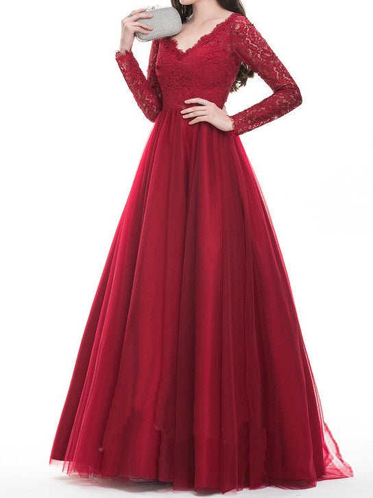 Lace Long Sleeve Party Dress