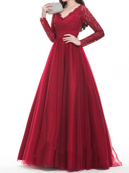 Lace Long Sleeve Party Dress