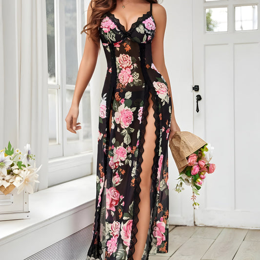 Long Sheer With Floral Lace