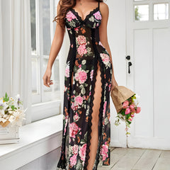 Long Sheer With Floral Lace