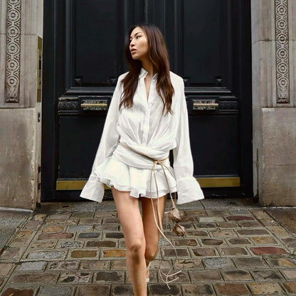 Pleated Short Dress