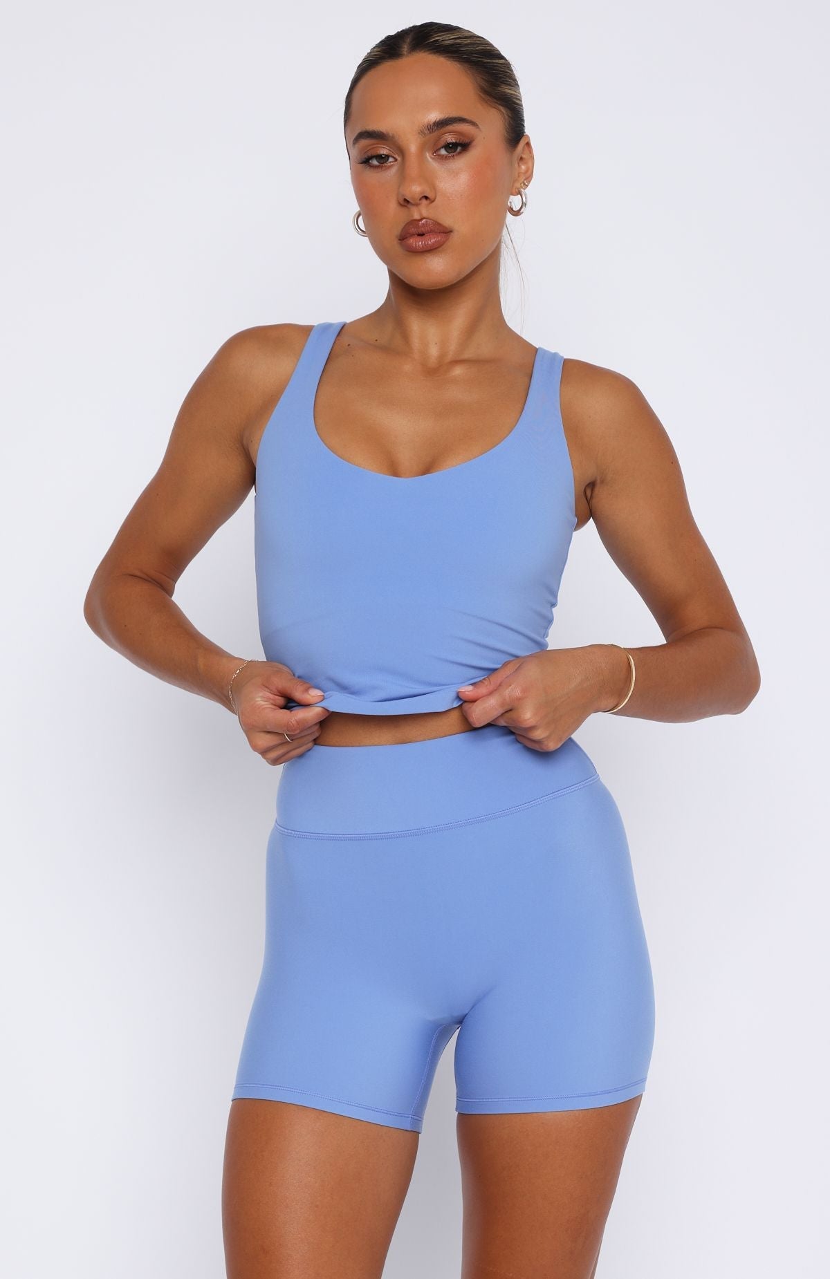 Keep Up High Waisted Shorts 4" Blueberry