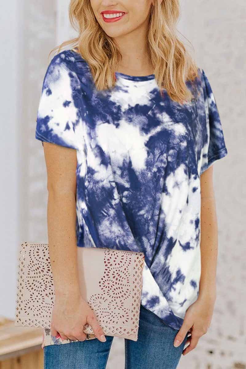 CityHottie Round Neck Tie-Dye T-Shirt