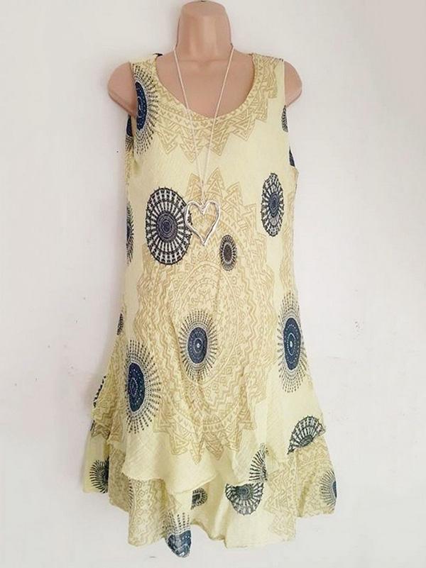 Stylish Double Layers Sleeveless Dress