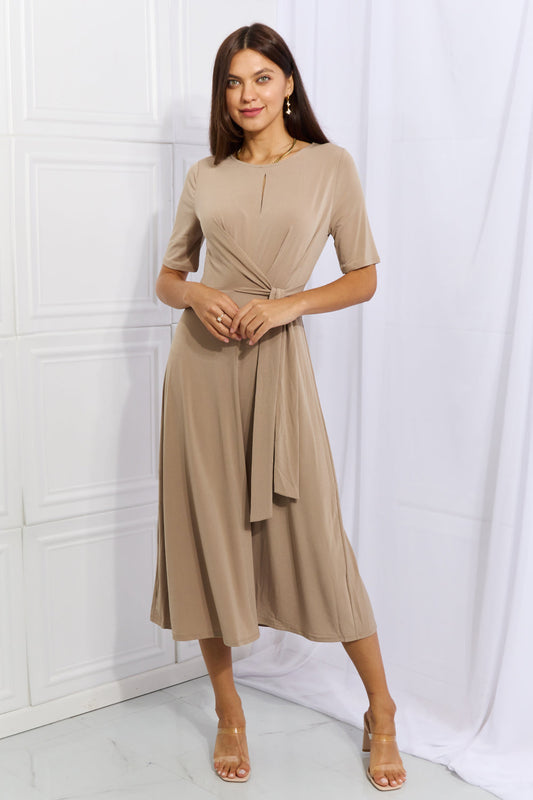 CityHottie Put In Work Wrap Knit Midi Dress Taupe BFCM - Up to 70 Percent Off Black Friday casual dress casual dresses clothes dress dresses maxi dress midi dress midi dresses CityHottie Ship from USA