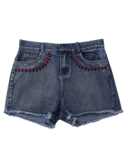 Fashion Embroidered Cutoffs Denim Shorts