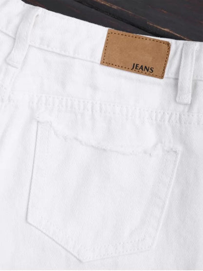 Trendy Cutoffs Tassels Beaded Embroidered Denim Shorts