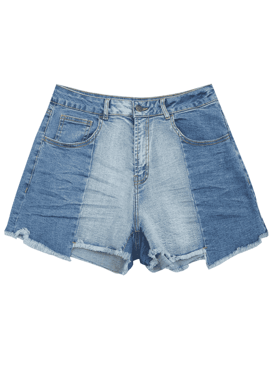 Trendy Cutoffs Asymmetrical Denim Shorts