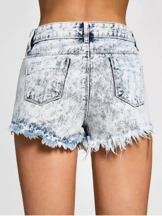 Trendy Cutoffs Tie Dyed Denim Shorts