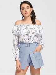 Trendy Belted Striped Skorts with Pockets