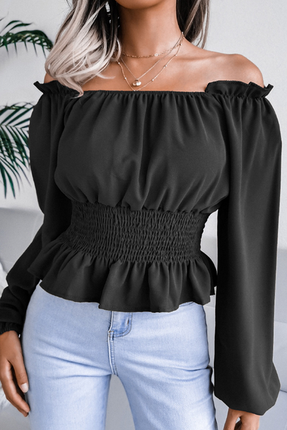 Fashion Elegant Split Joint Off the Shoulder Tops(5 colors)