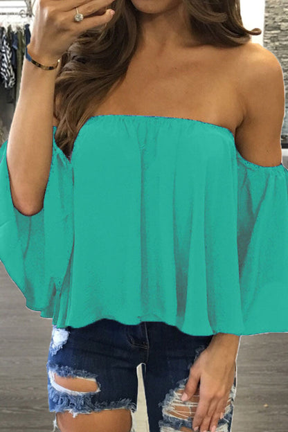 Fashion Casual Solid Patchwork Strapless Tops(8 Colors)