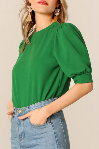 Casual Solid Patchwork O Neck Blouses