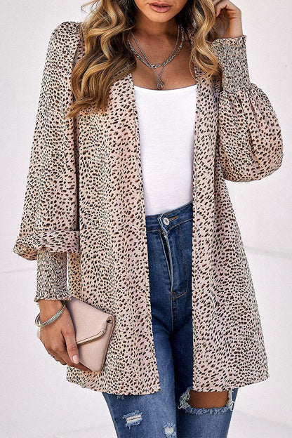 Elegant Leopard Printing Conventional Collar Tops(3 Colors)