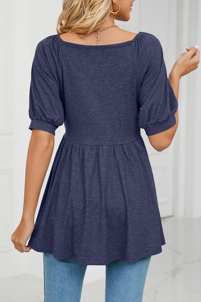 Casual Solid Solid Color V Neck T-Shirts