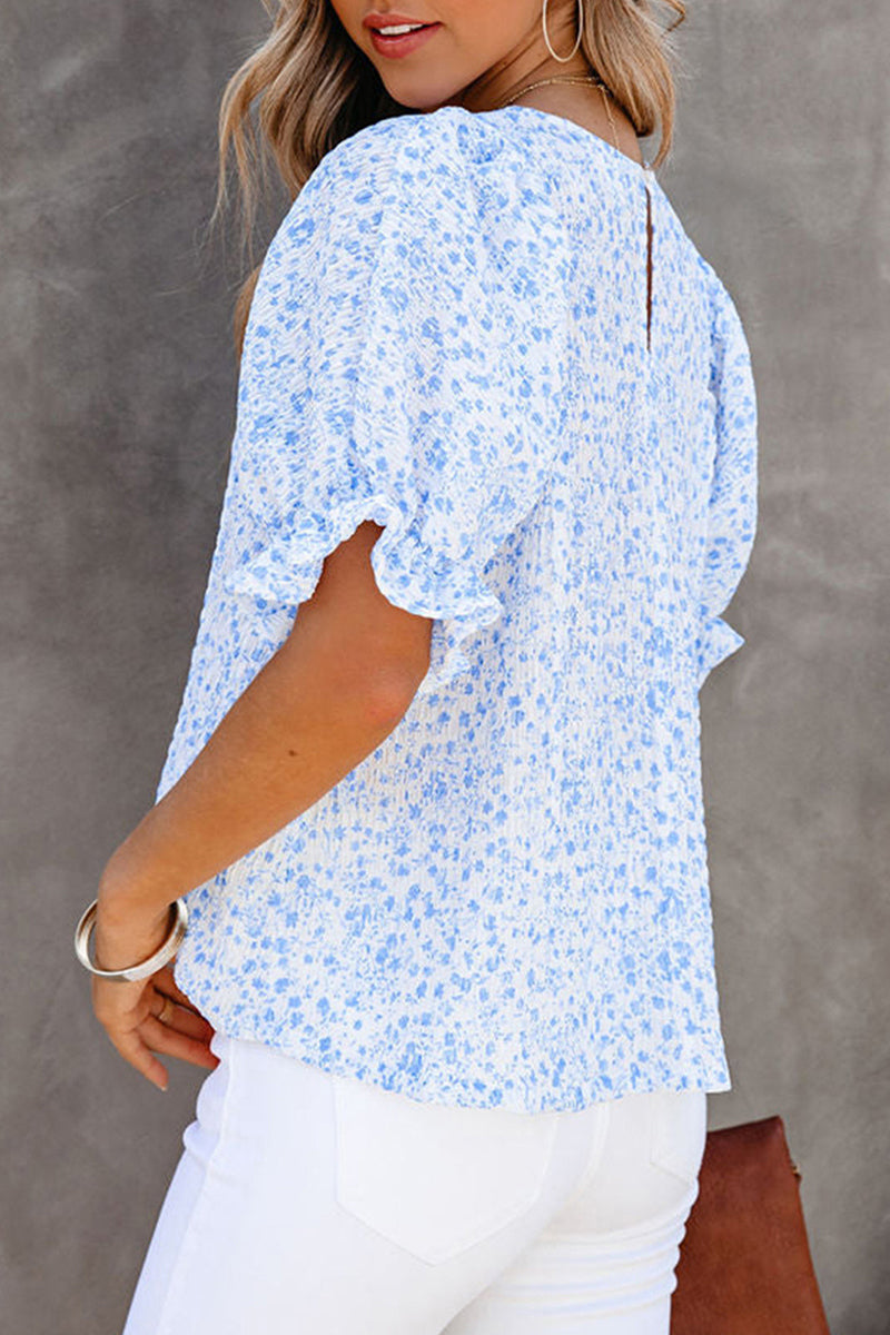 Sweet Elegant Floral O Neck T-Shirts