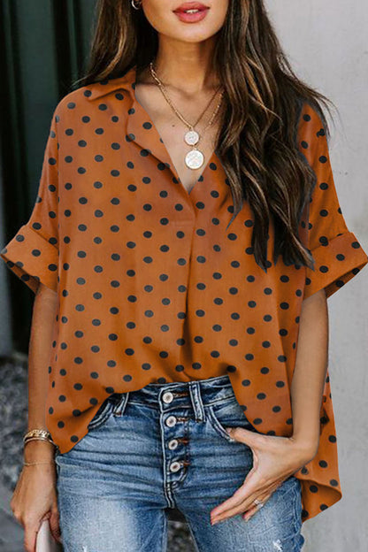 Elegant College Print Patchwork V Neck Tops