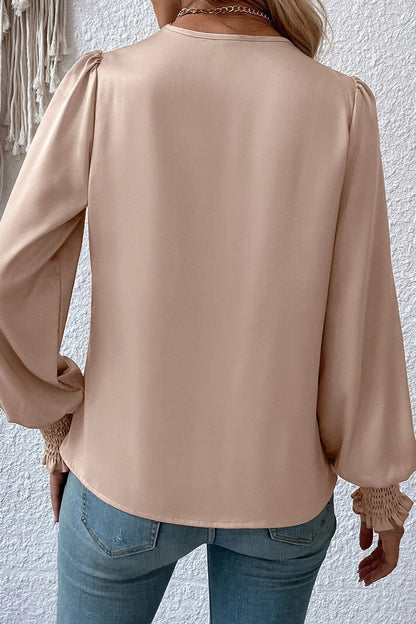 Elegant Solid Fold V Neck Blouses(4 Colors)