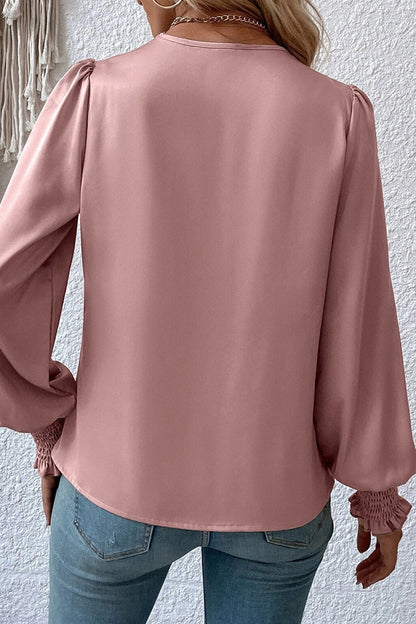 Elegant Solid Fold V Neck Blouses(4 Colors)