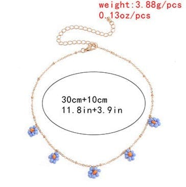 Flower pendant multicolor necklace