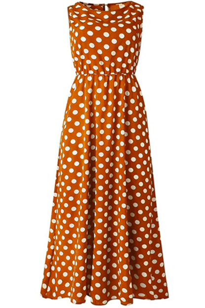 CityHottie Polka Dot Round Neck Dress（5 colors）