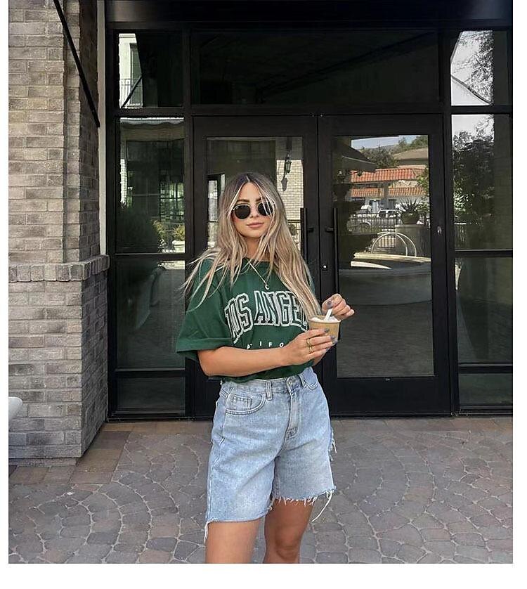 DARK GREEN LETTERED TEE