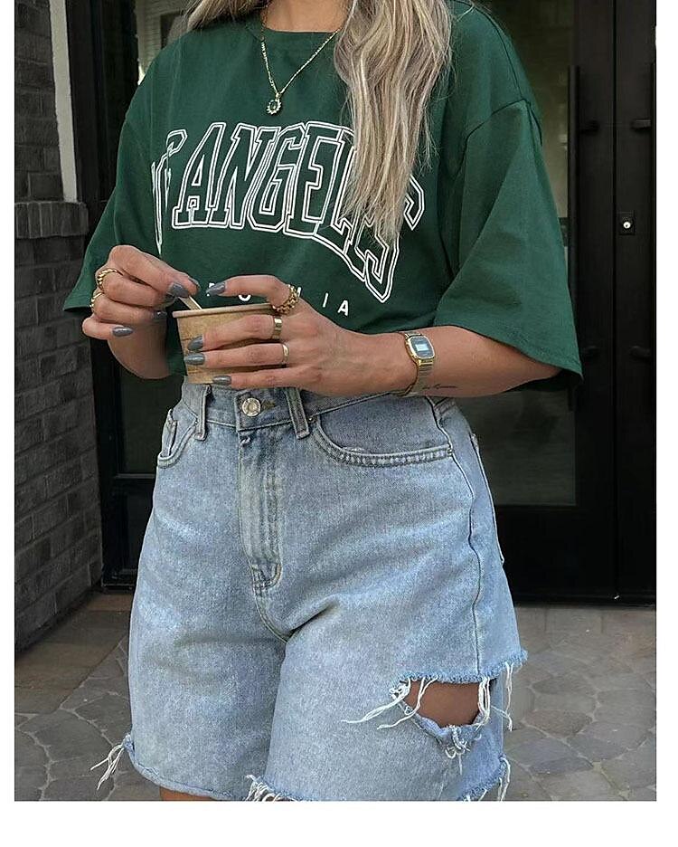 DARK GREEN LETTERED TEE