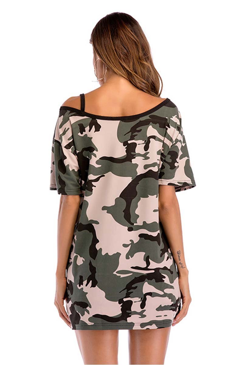 CityHottie Camouflage Strapless T-shirt