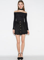 HALTER SLASH NECK FULL SLEEVE LADY SLIM TOPS