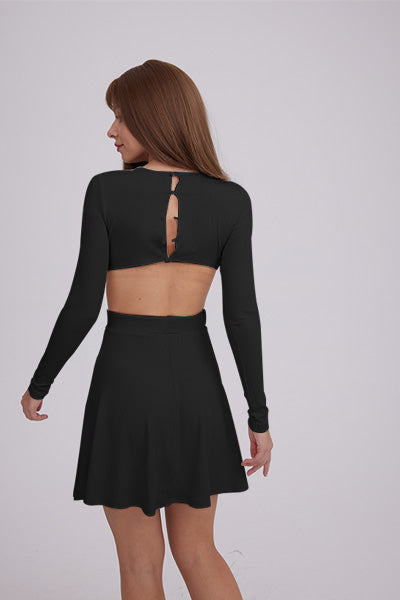 Waisted Backless Pullover Dress